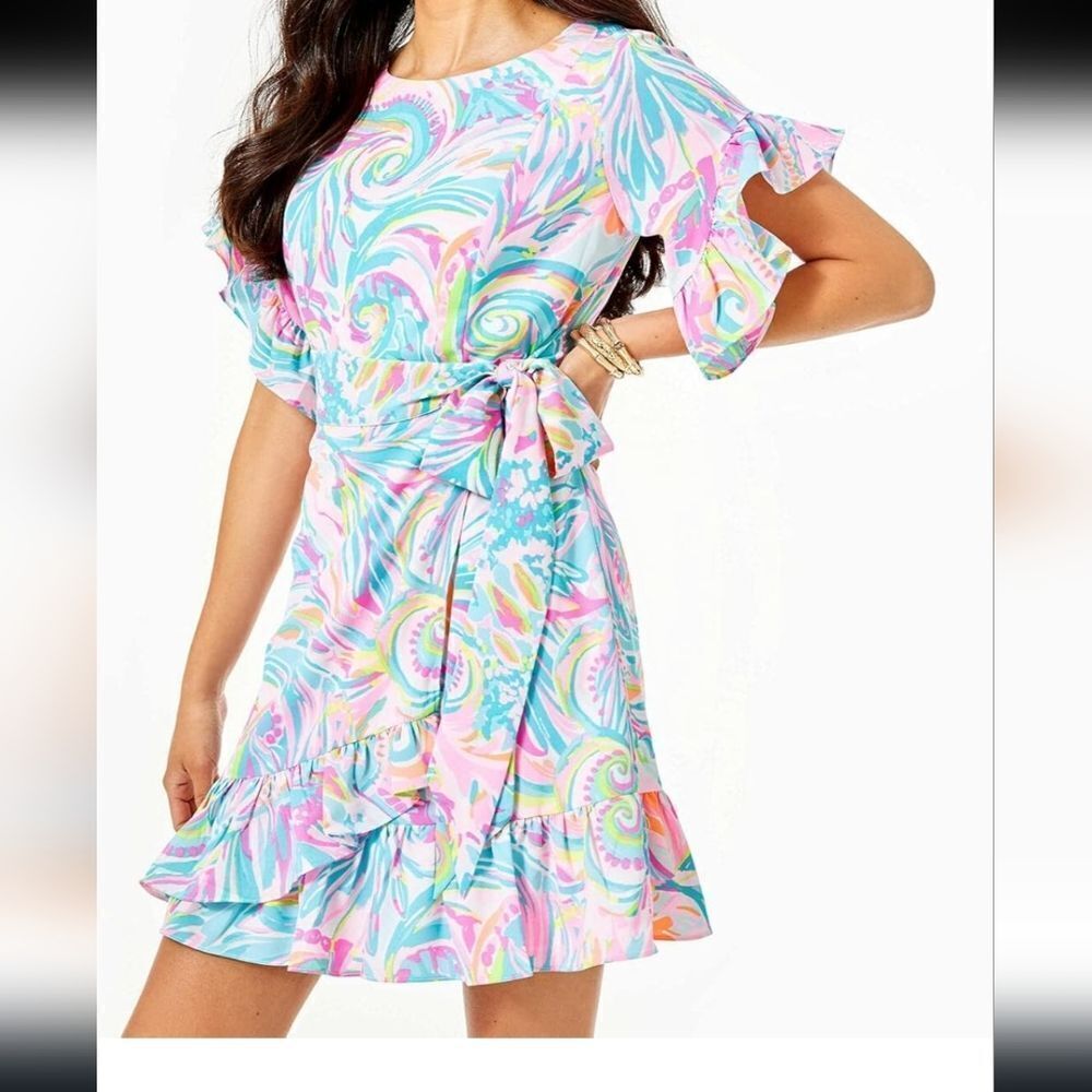 Lilly Pulitzer Lilly Pulitzer Darlah Wrap Dress Carnivale Coral Size 00 NEW